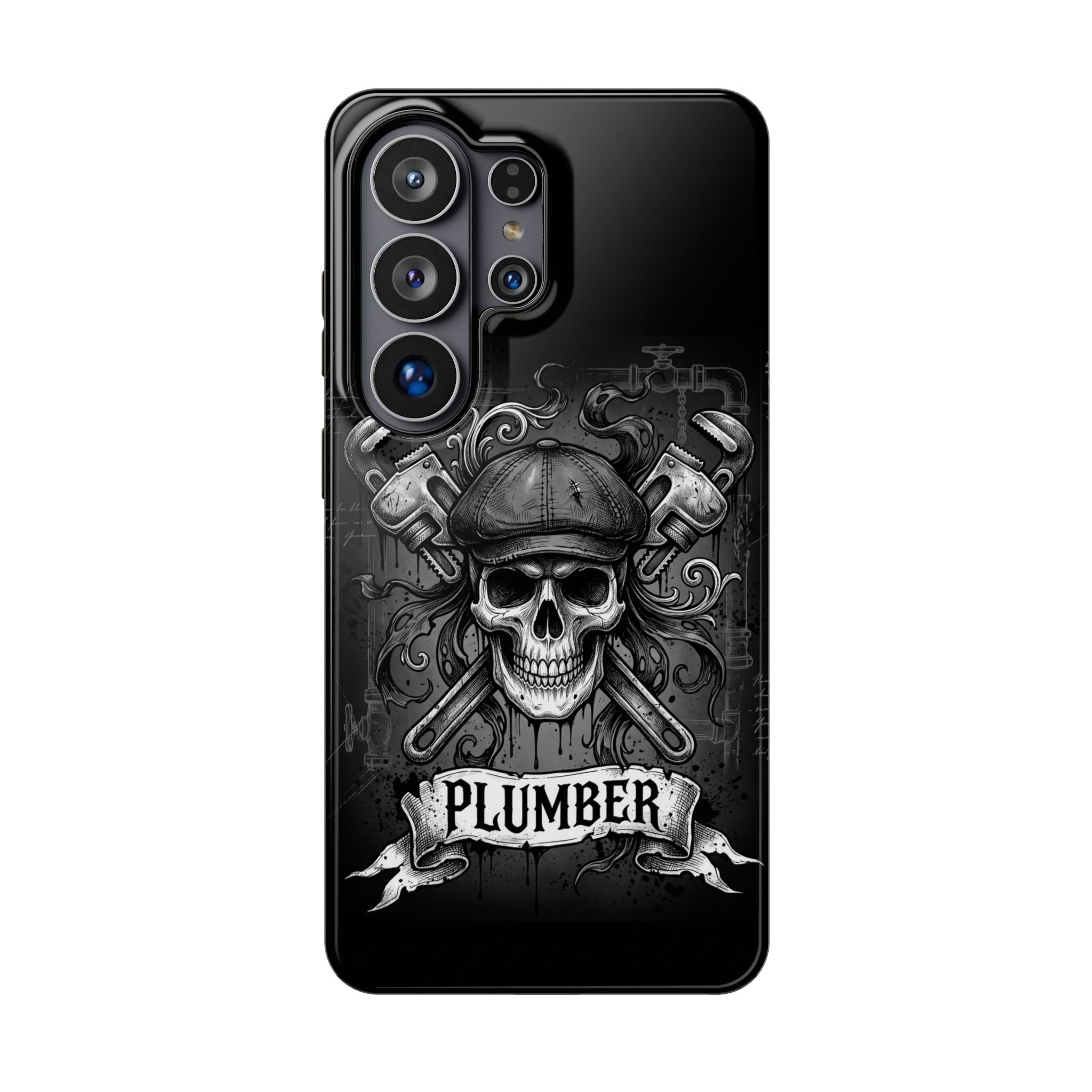 Skull & Wrenches Plumber Phone Case — Wireless Charging Cover