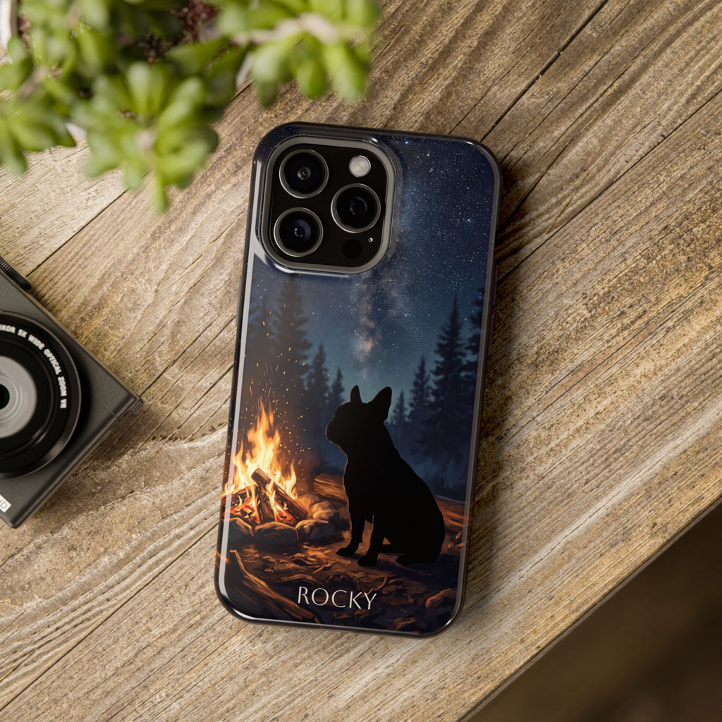 Personalized French Bulldog Campfire Phone Case — Wireless Charging Cover