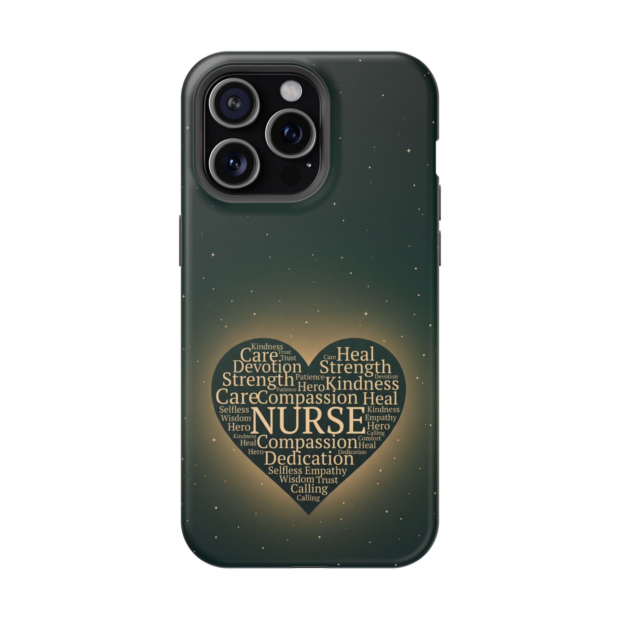 Nurse Heart Word and Art Phone Case — Impact-Resistant Wireless Charging Cover