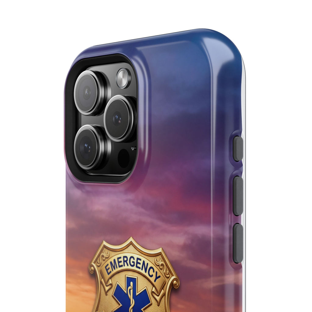 EMS Badge Sunset Skyline Phone Case — Magnetic Wireless Charging Cover