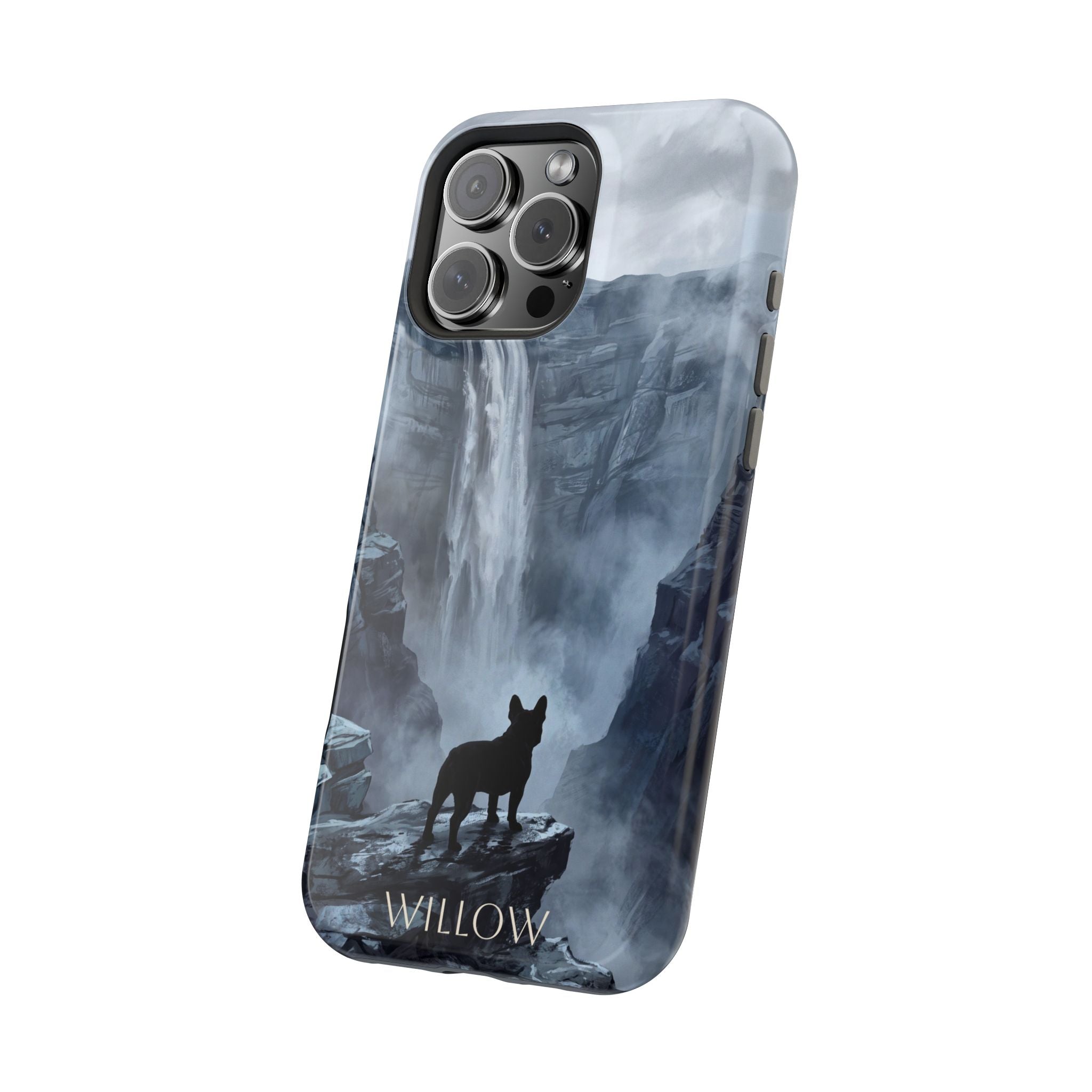 Personalized French Bulldog Misty Waterfall Phone Case — Wireless Charging Cover