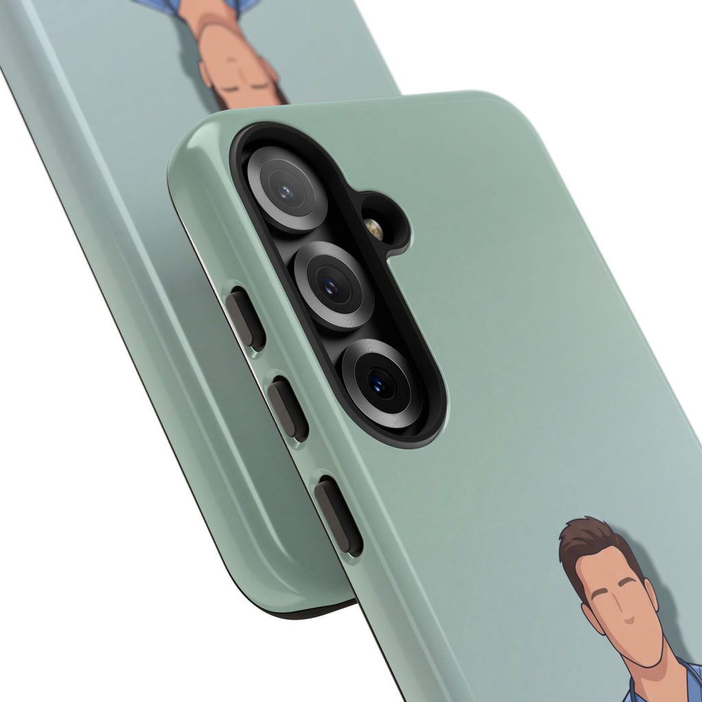 Male Nurse Phone Case | Confident Nurse in Blue Scrubs Illustration | iPhone & Samsung