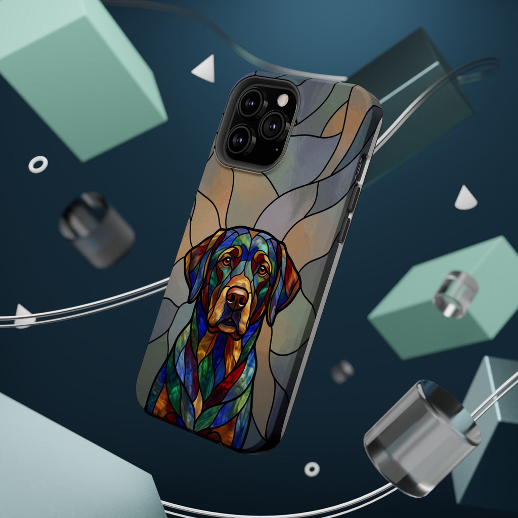 Stained Glass Labrador Phone Case — Tough Magnetic Case with Wireless Charging