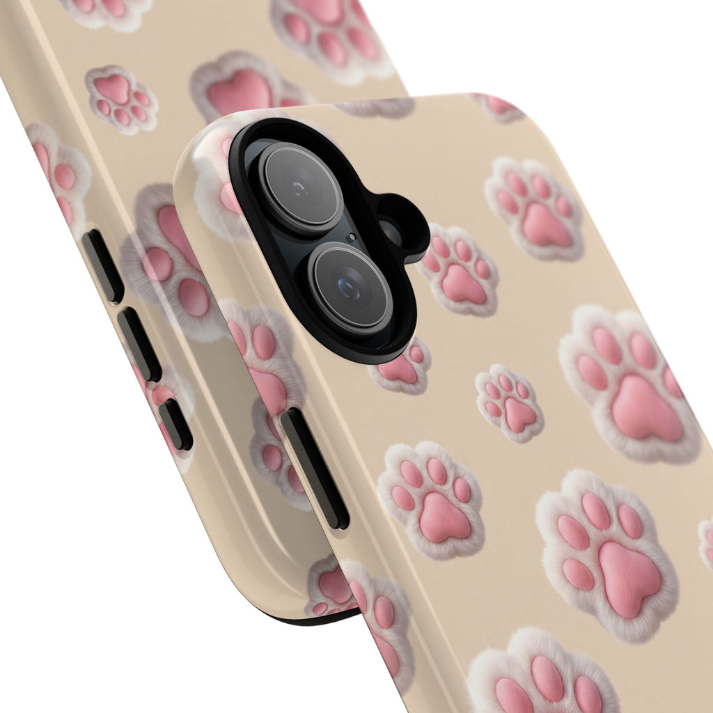 Golden Retriever Paw Print Phone Case | Cute Pink Paw Pattern for Dog Lovers | iPhone & Samsung