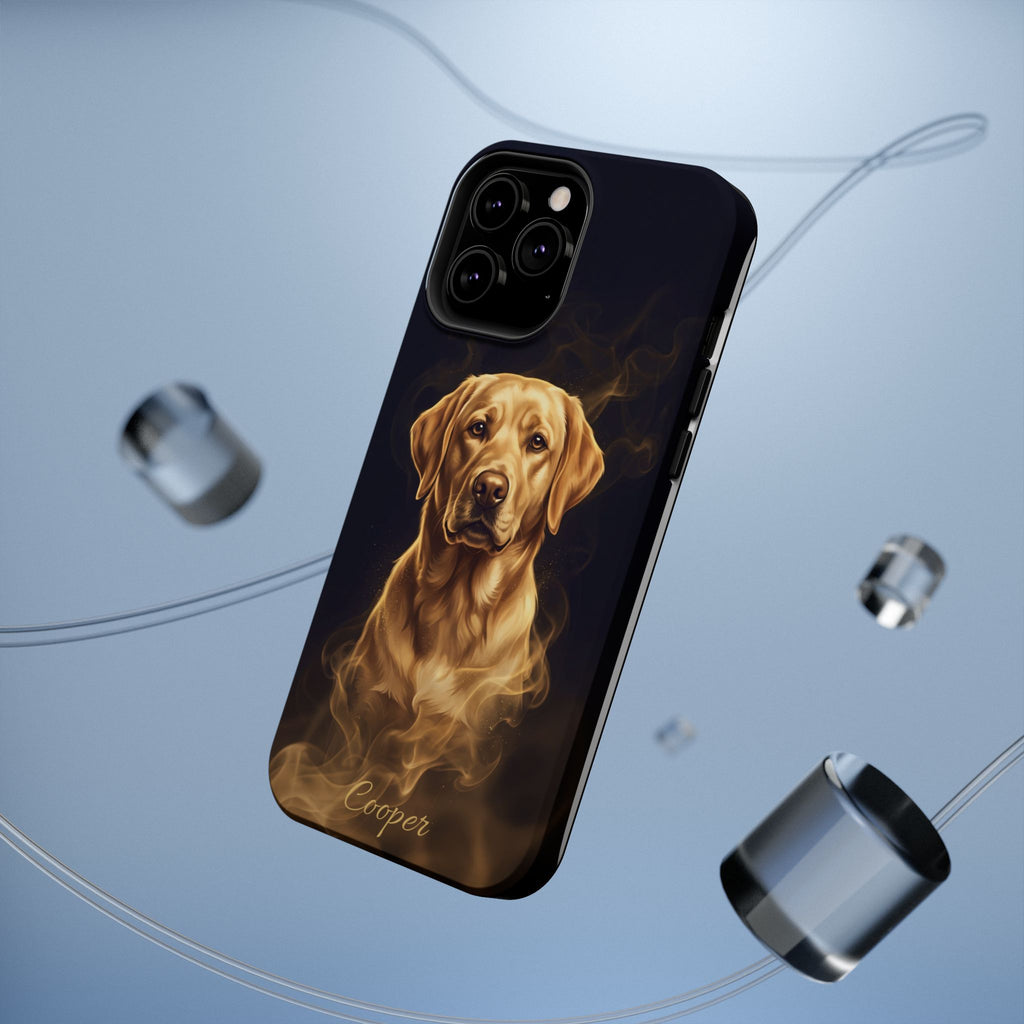 Personalized Gold Smoke Labrador Phone Case — Tough Magnetic Case with Wireless Charging