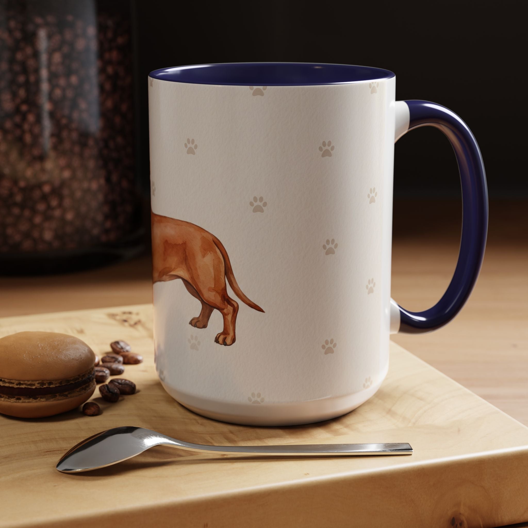 Dachshund Lover Mug – Wiener Dog with Scarf, Cute Watercolor Dachshund Gift Mug