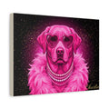 Labrador Personalized Canvas | Pink Glam Diva Wall Art