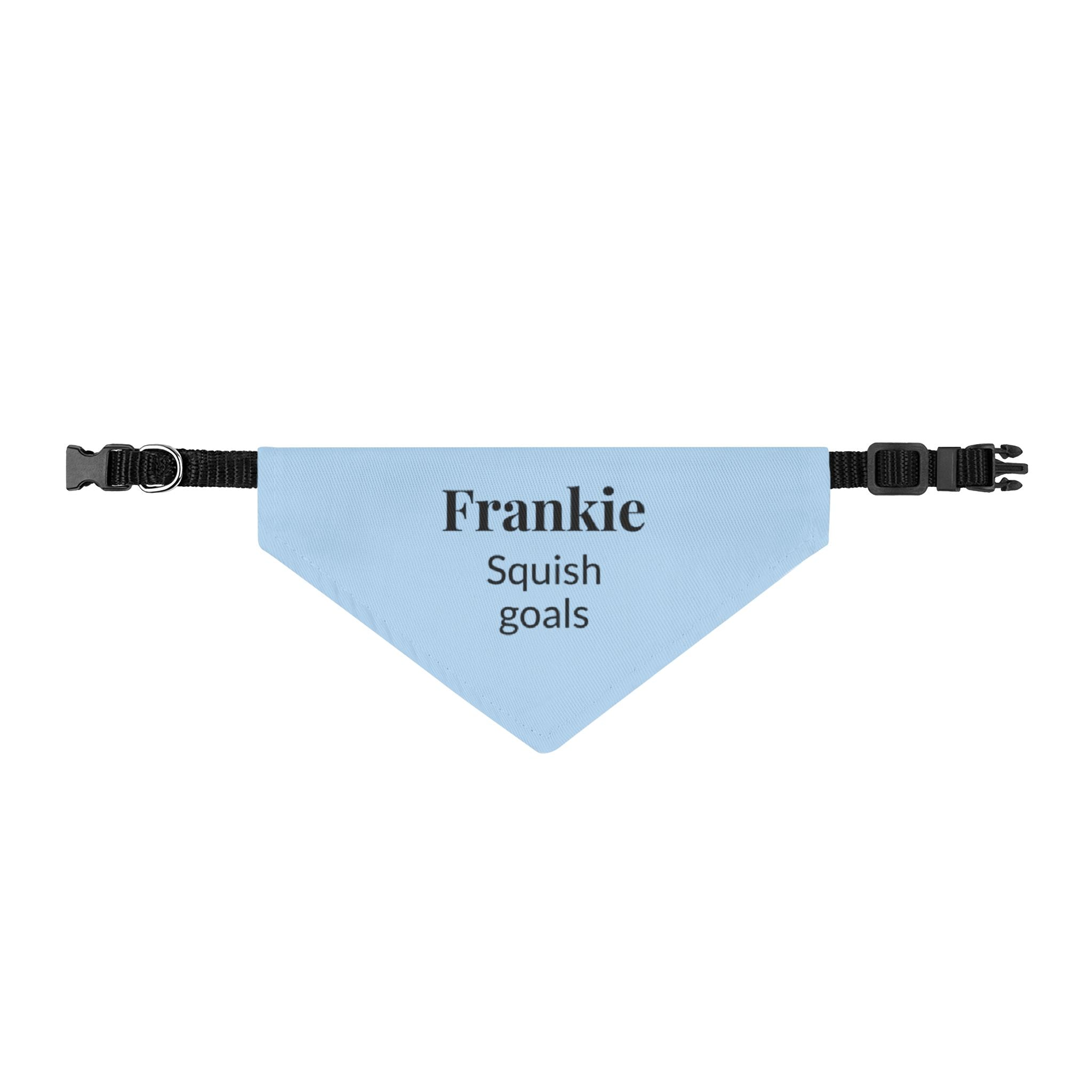 Personalized French Bulldog Bandana | Custom Name Pet Bandana | Sky Blue Squish Goals Dog Bandana