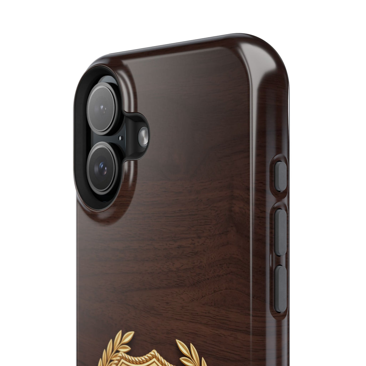Gold Paramedic Laurel Badge Wood Phone Case — Magnetic Wireless Charging Cover