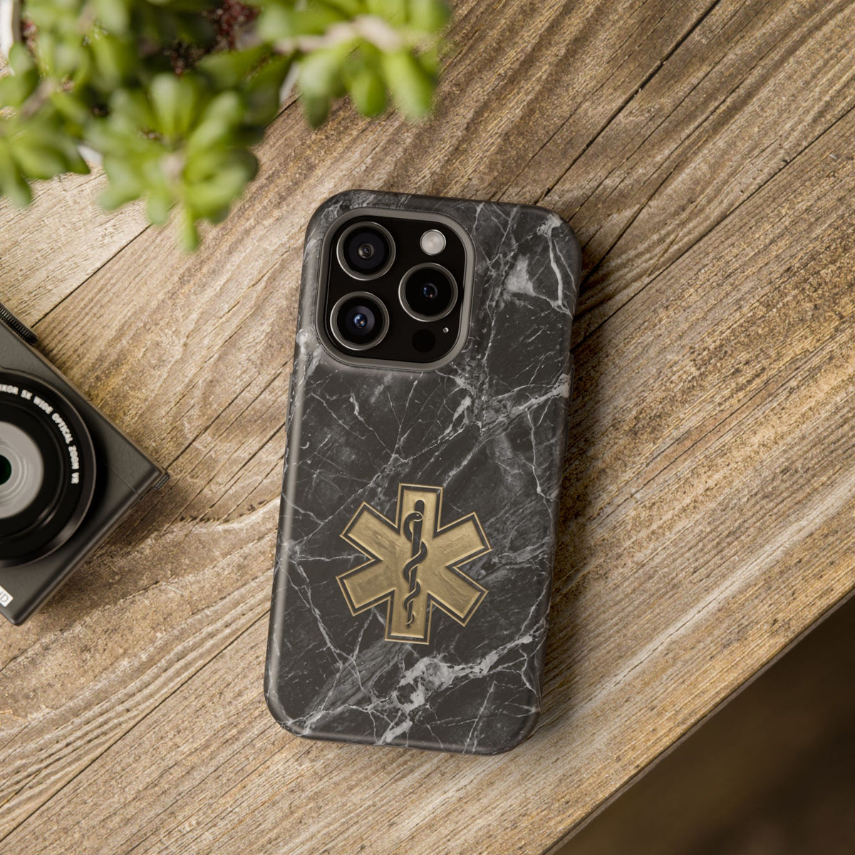 Paramedic/EMT Marble Phone Case — Magnetic Wireless Charging Cover