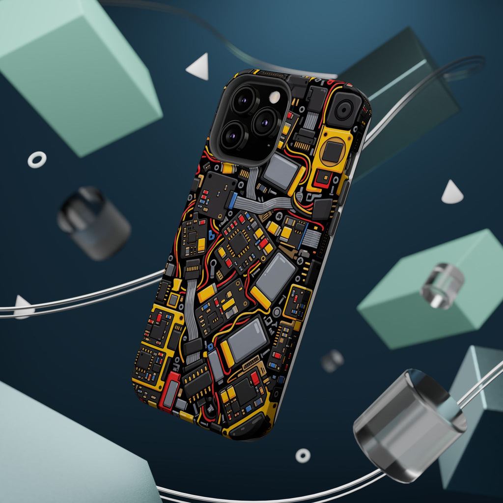 Voltage Board Phone Case — Yellow Circuit Wireless Charging Cover