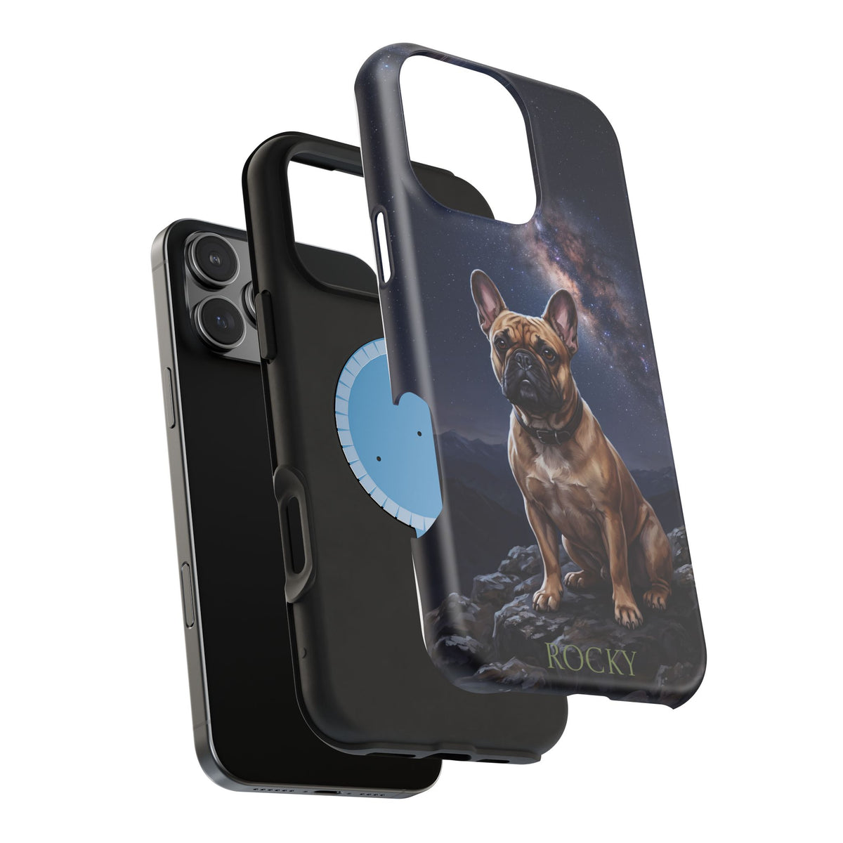 Personalized French Bulldog Starry Night Sky Phone Case — Wireless Charging Cover