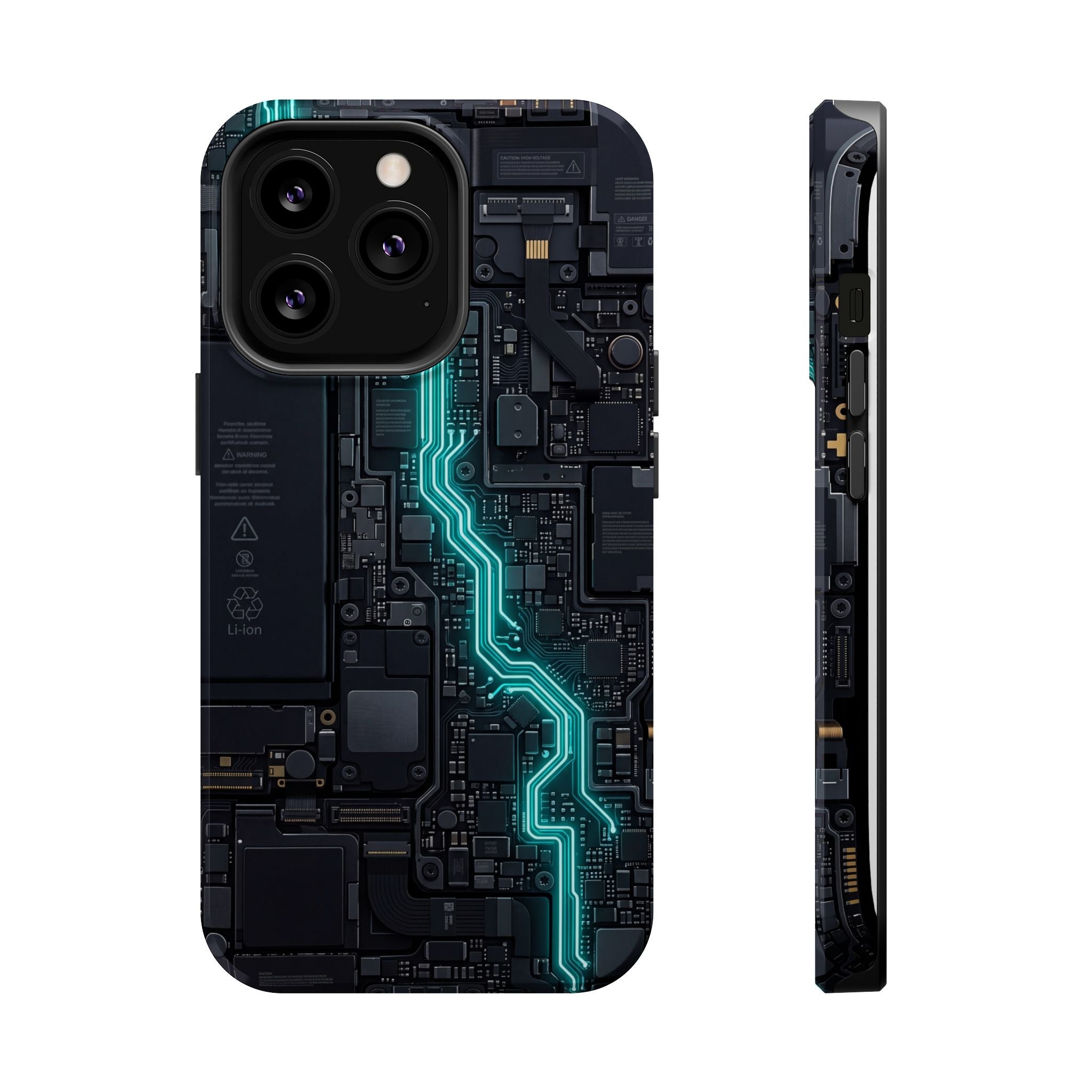 Cyan Bolt Electrician Phone Case — Electric Circuit Wireless Charging Cover