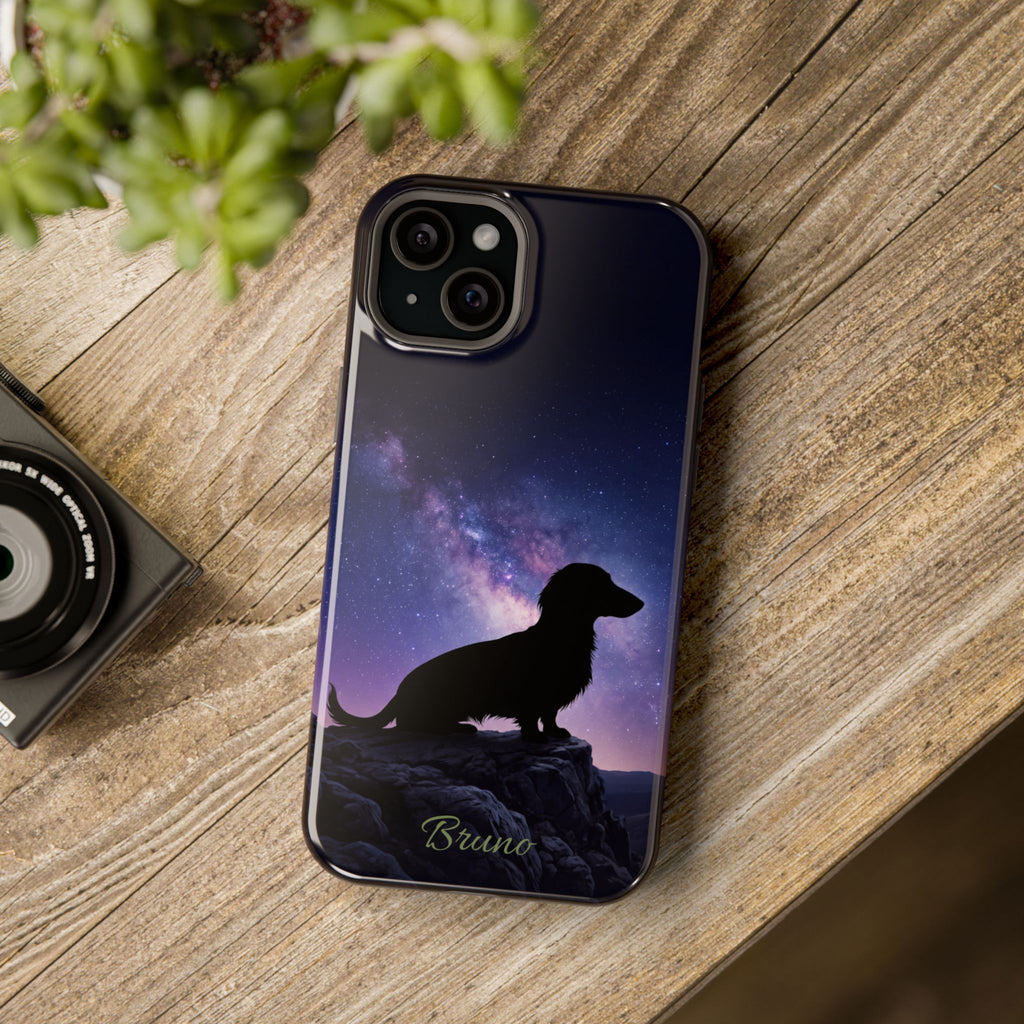 Personalized Dachshund Starry Night Phone Case — Wireless Charging Cover