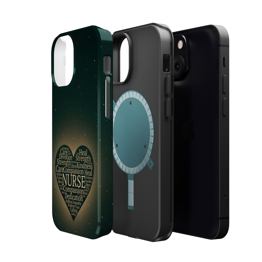 Nurse Heart Word and Art Phone Case — Impact-Resistant Wireless Charging Cover