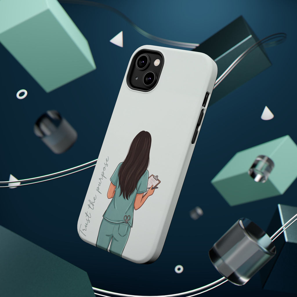 Nurse Illustration Phone Case — Impact-Resistant Wireless Charging Cover