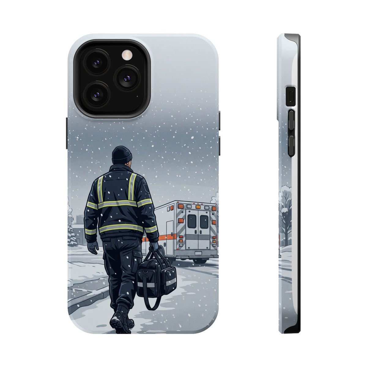 Bold Paramedic/EMT Portrait Phone Case — Magnetic Wireless Charging Cover