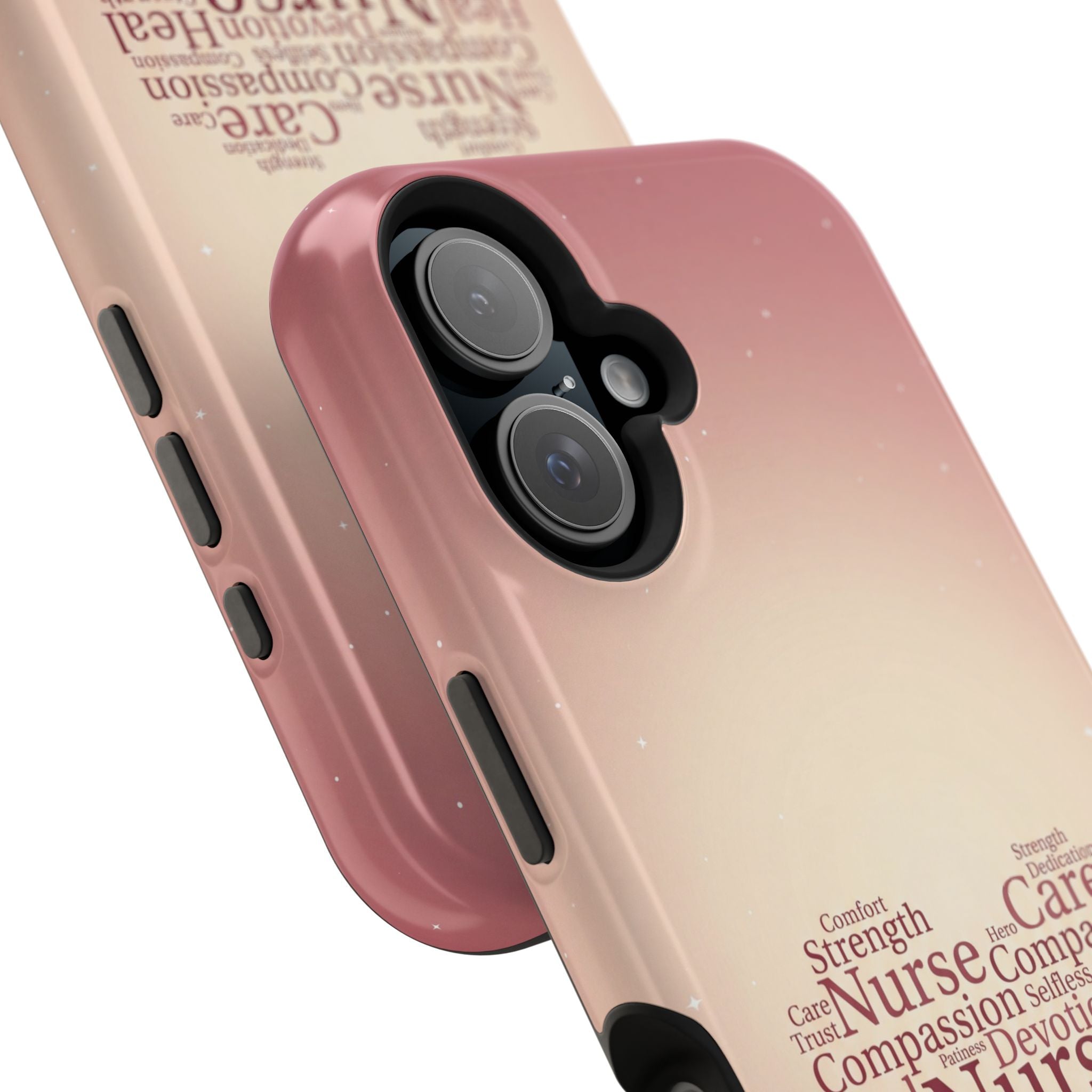 Nurse Heart Word Art Phone Case — Impact-Resistant Wireless Charging Cover