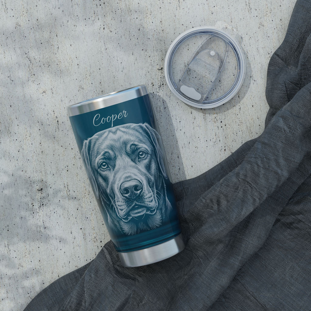 Labrador Personalized Tumbler | Frosted Glass Art — 20 oz Stainless Travel Mug