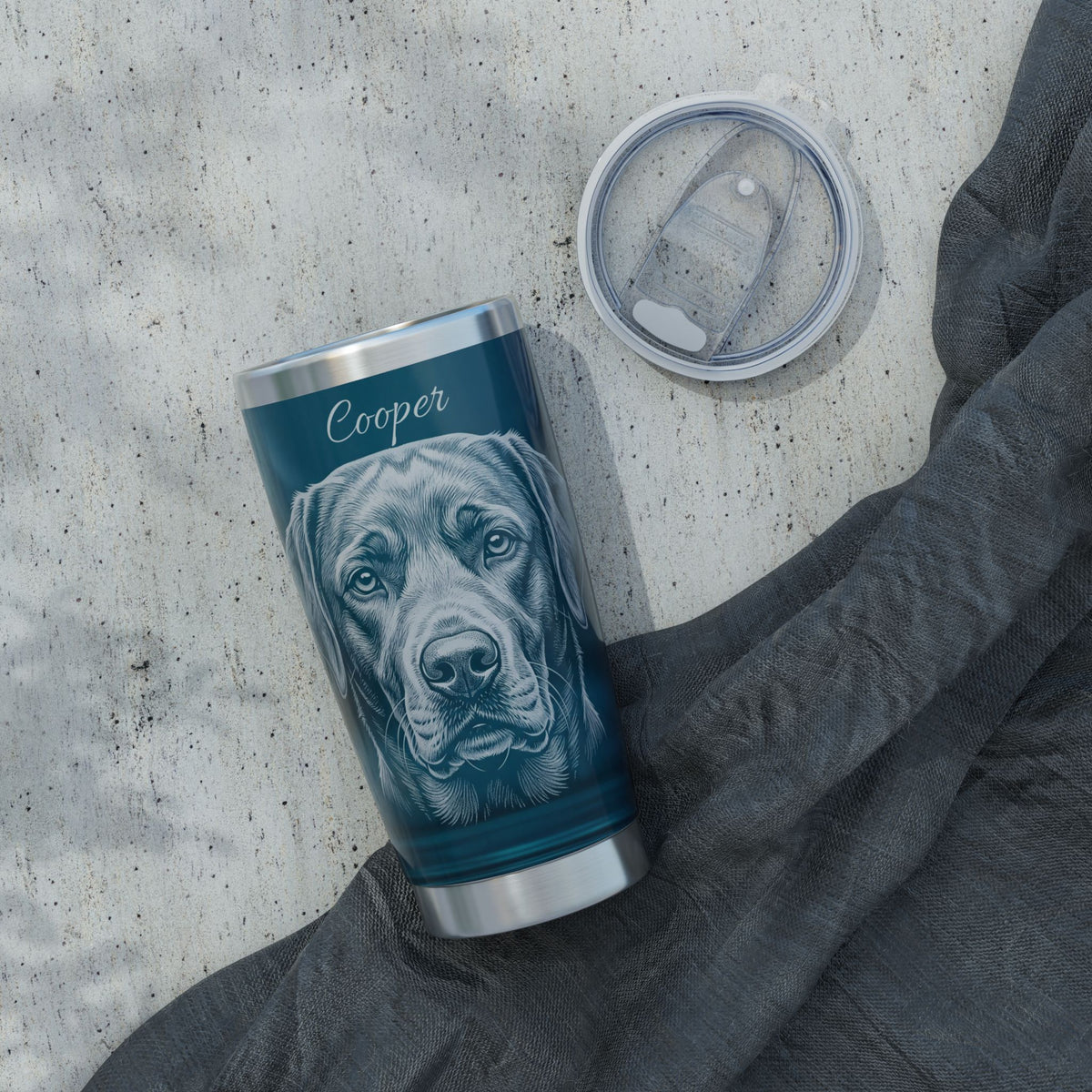 Labrador Personalized Tumbler | Frosted Glass Art — 20 oz Stainless Travel Mug