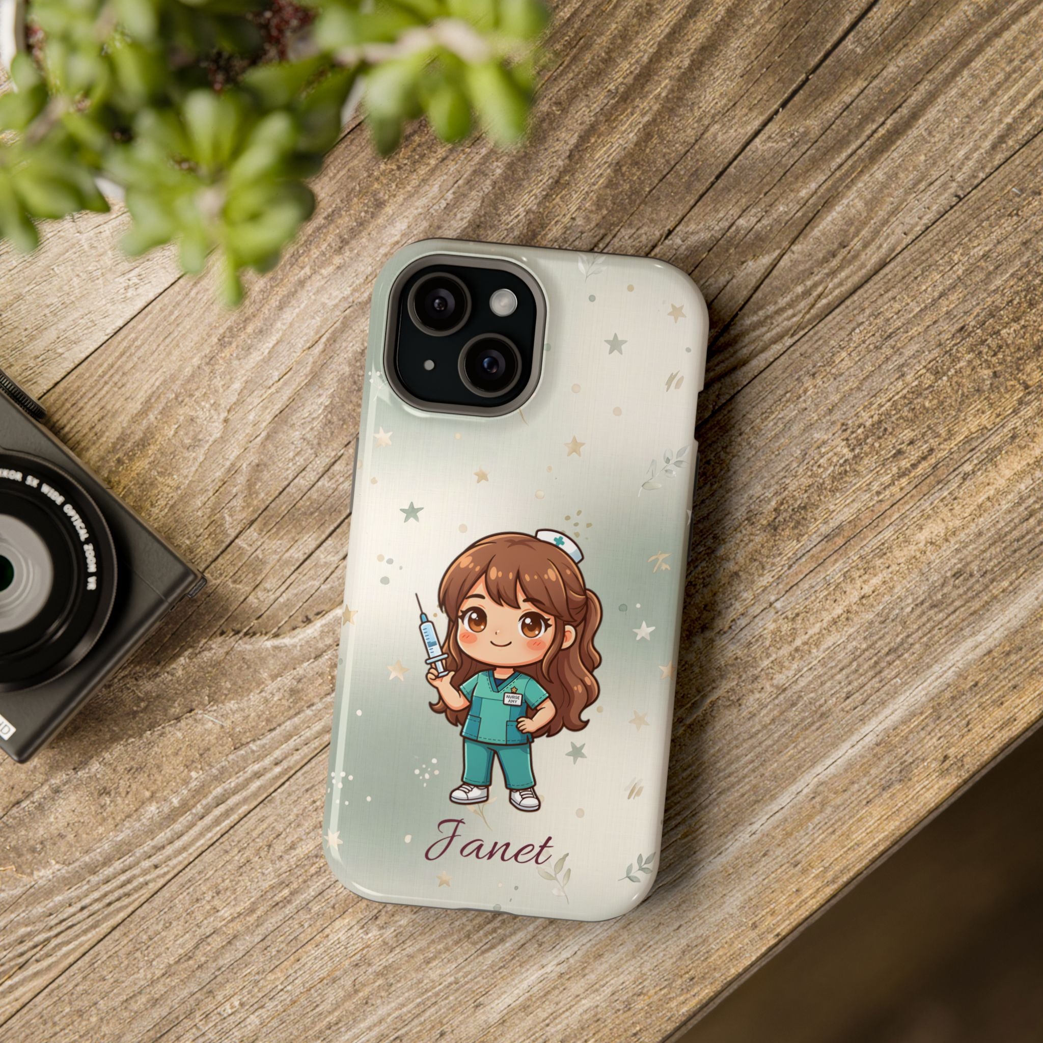 Personalized Nurse with Syringe Phone Case — Wireless Charging Cover