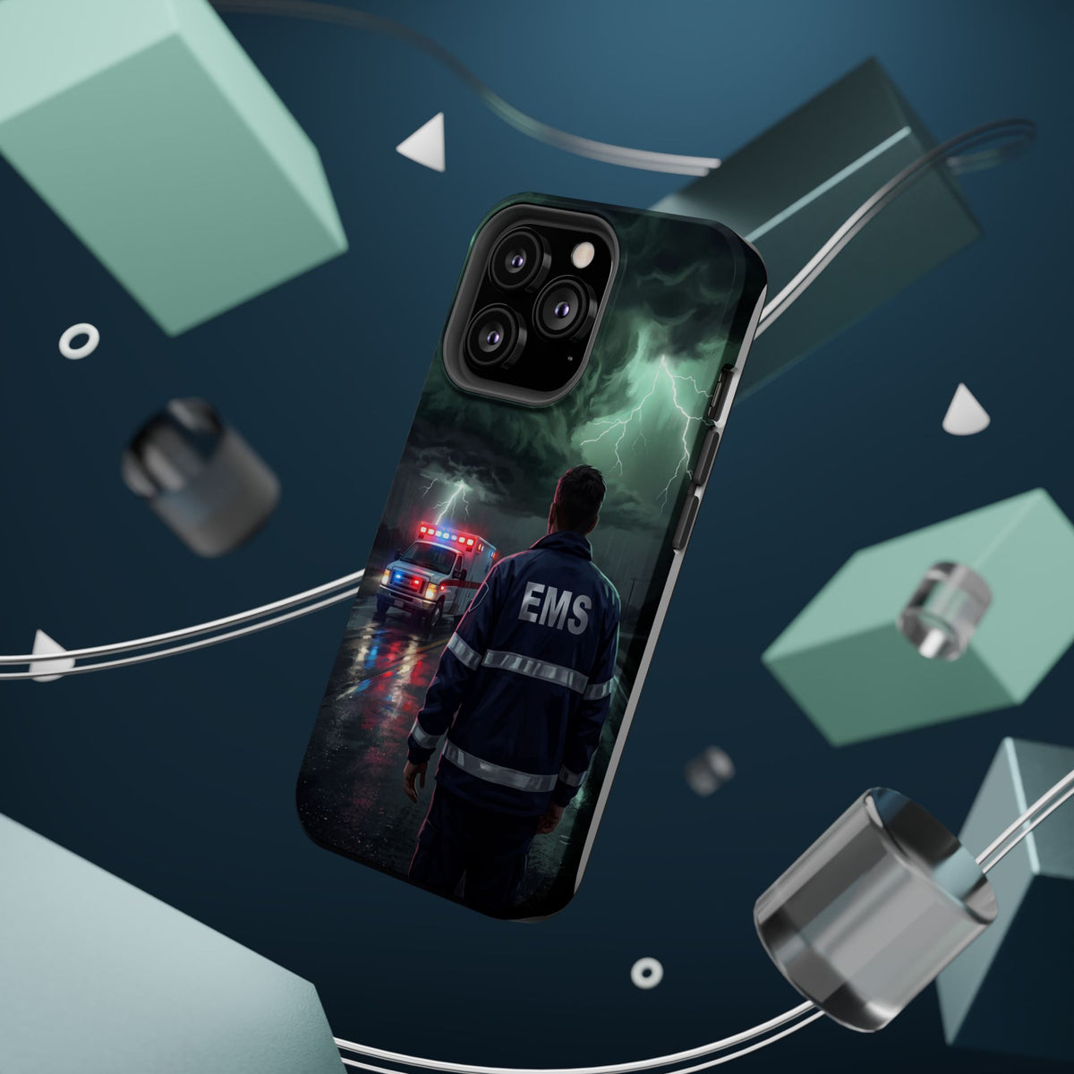EMS Green Storm City Phone Case — Magnetic Wireless Charging Cover