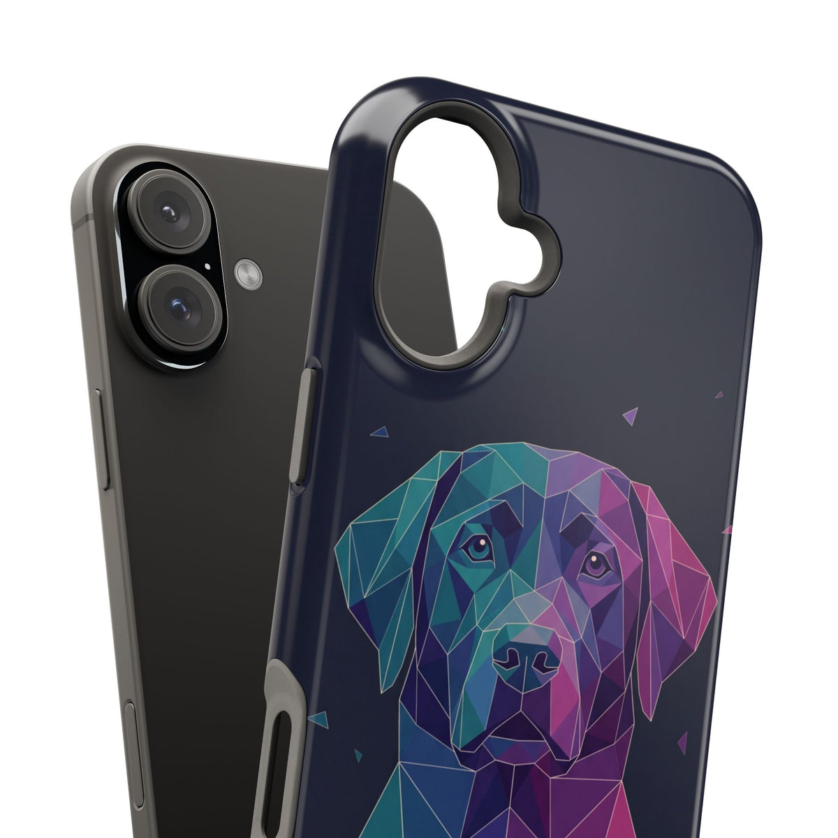 Geometric Labrador Phone Case — Tough Magnetic Case with Wireless Charging