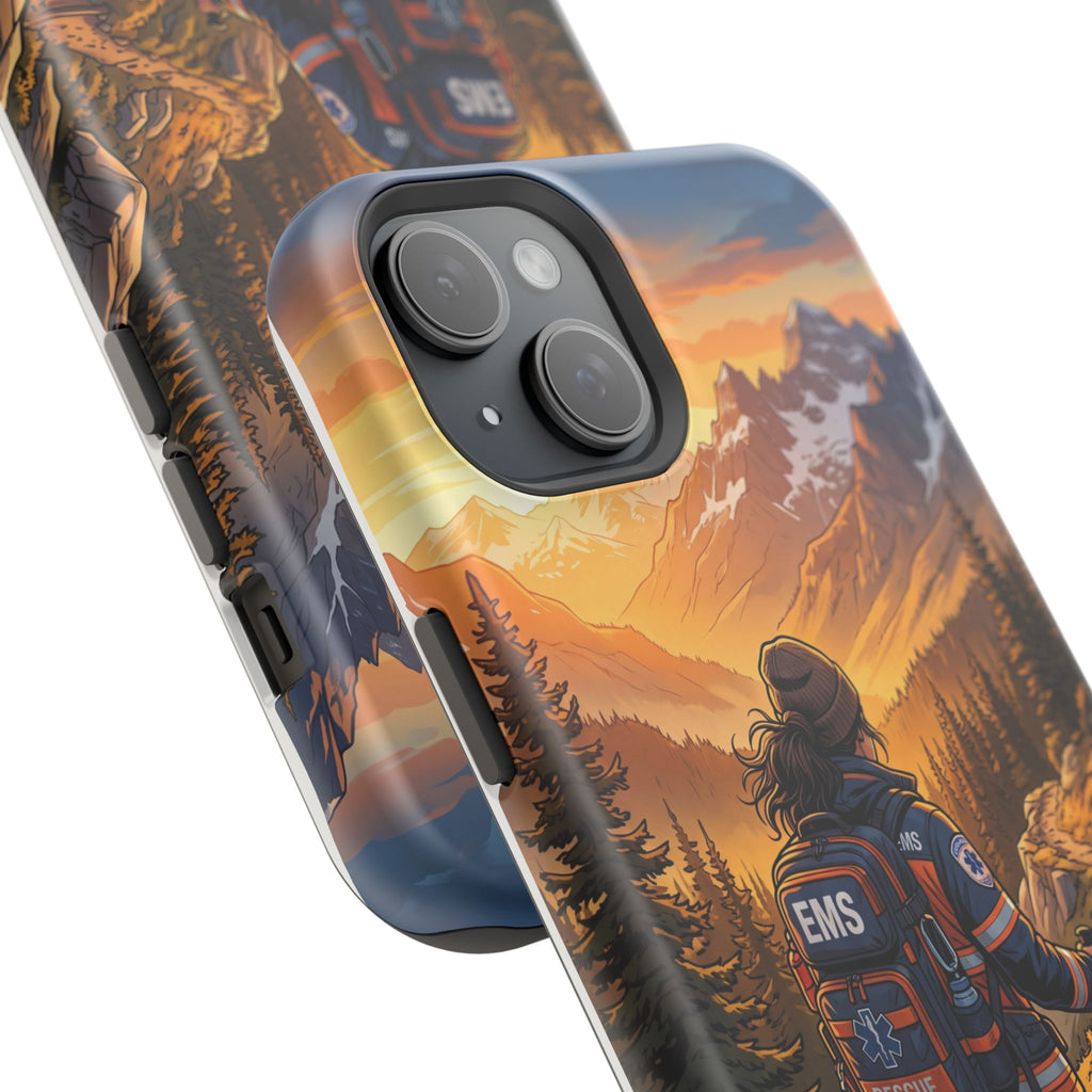 Paramedic/EMT Mountain Phone Case — Magnetic Wireless Charging Cover
