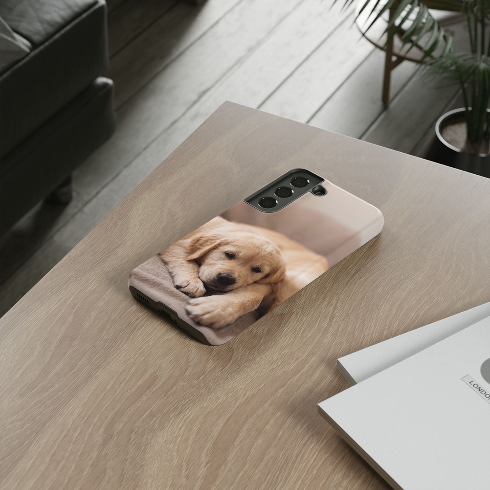 Sleepy Golden Retriever Puppy Phone Case | Cozy Cuddly Puppy Portrait | Samsung & iPhone