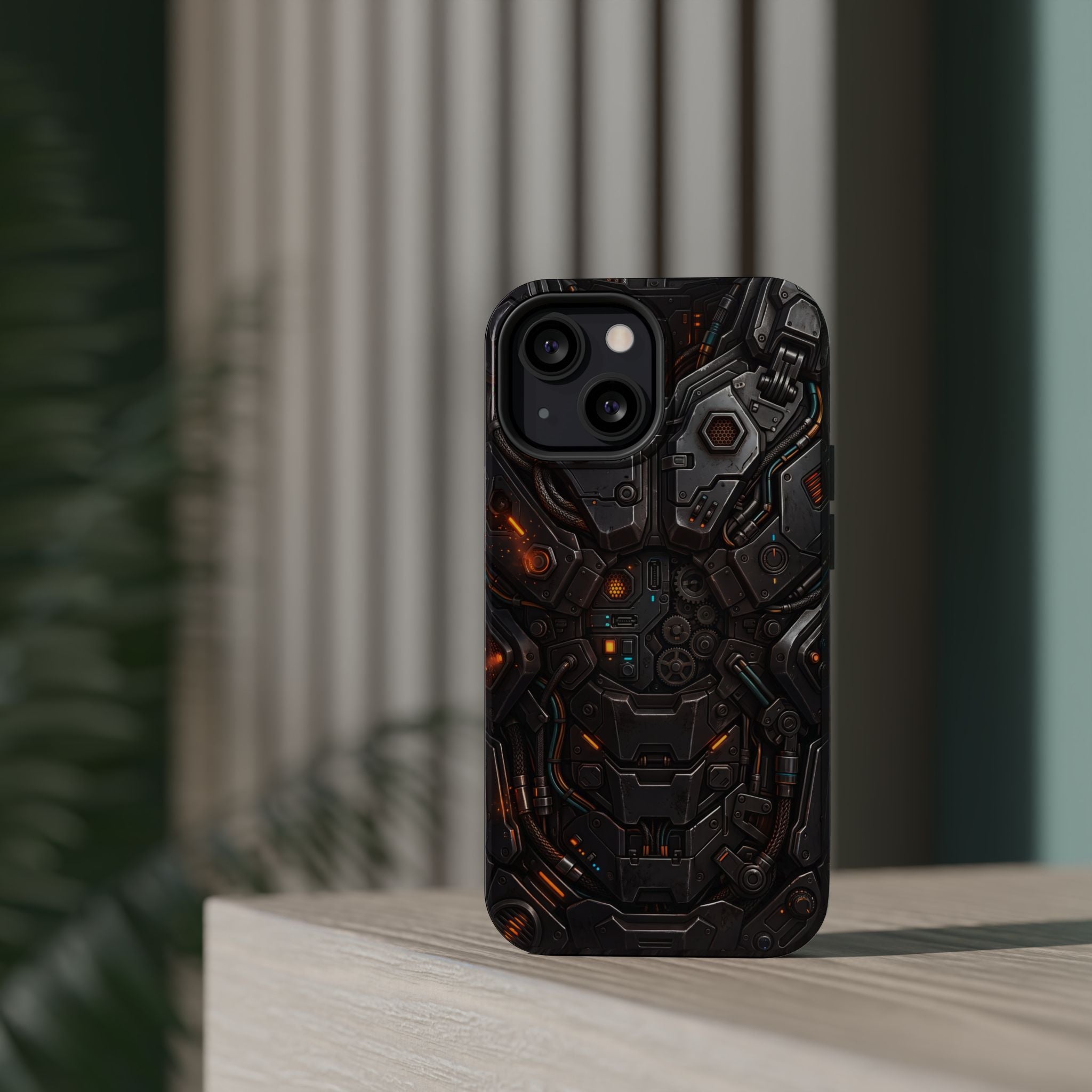 Mech Armor Phone Case — Industrial Circuit Wireless Charging Cover