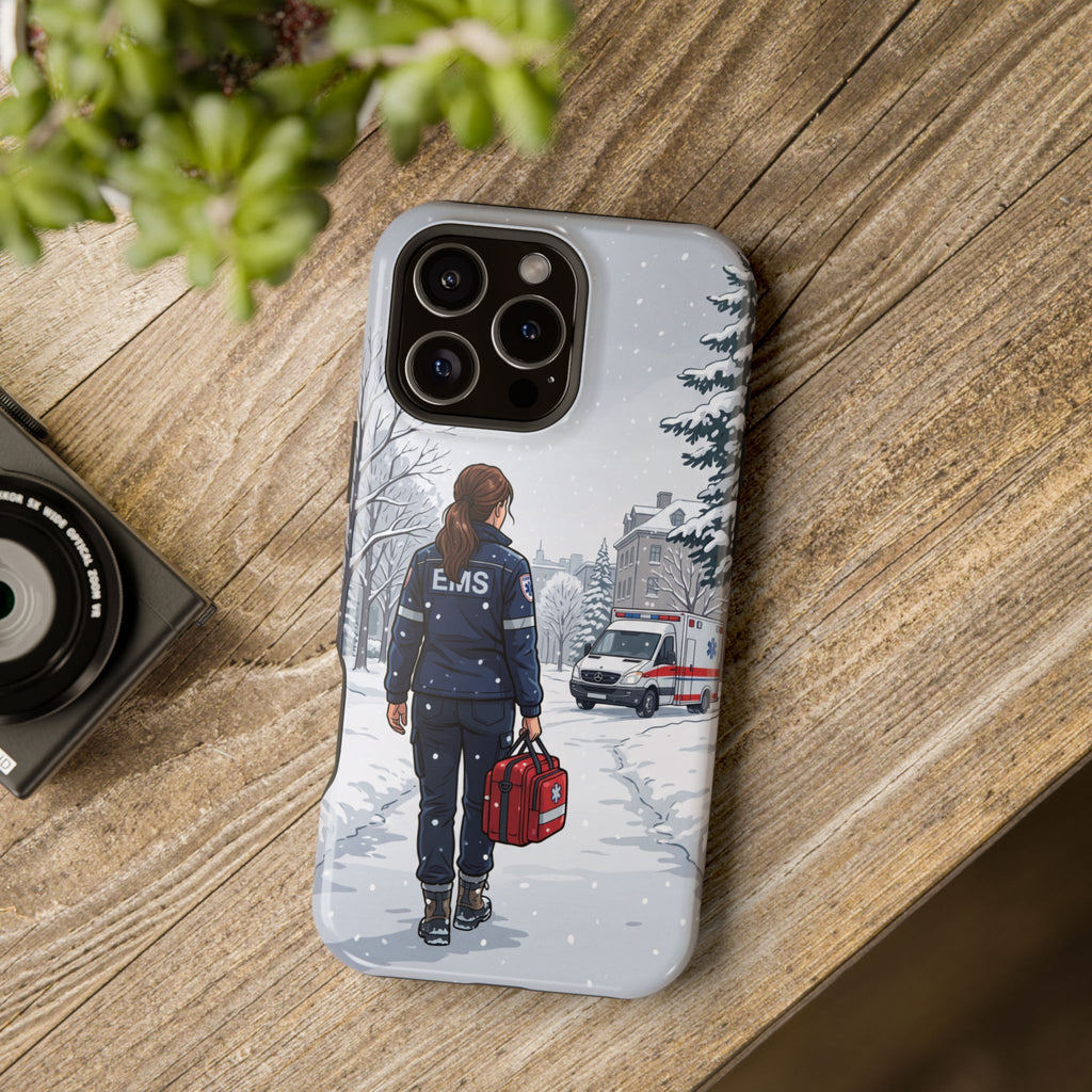 Paramedic/EMT Winter Phone Case — Magnetic Wireless Charging Cover