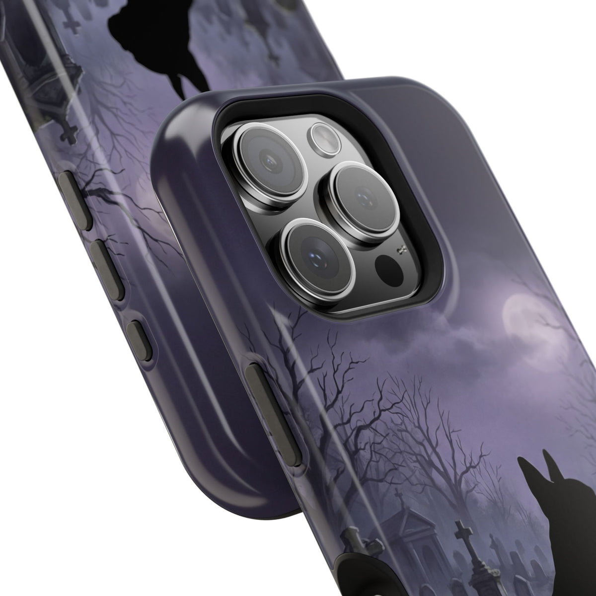 Personalized French Bulldog Moonlit Graveyard Phone Case — Wireless Charging Cover