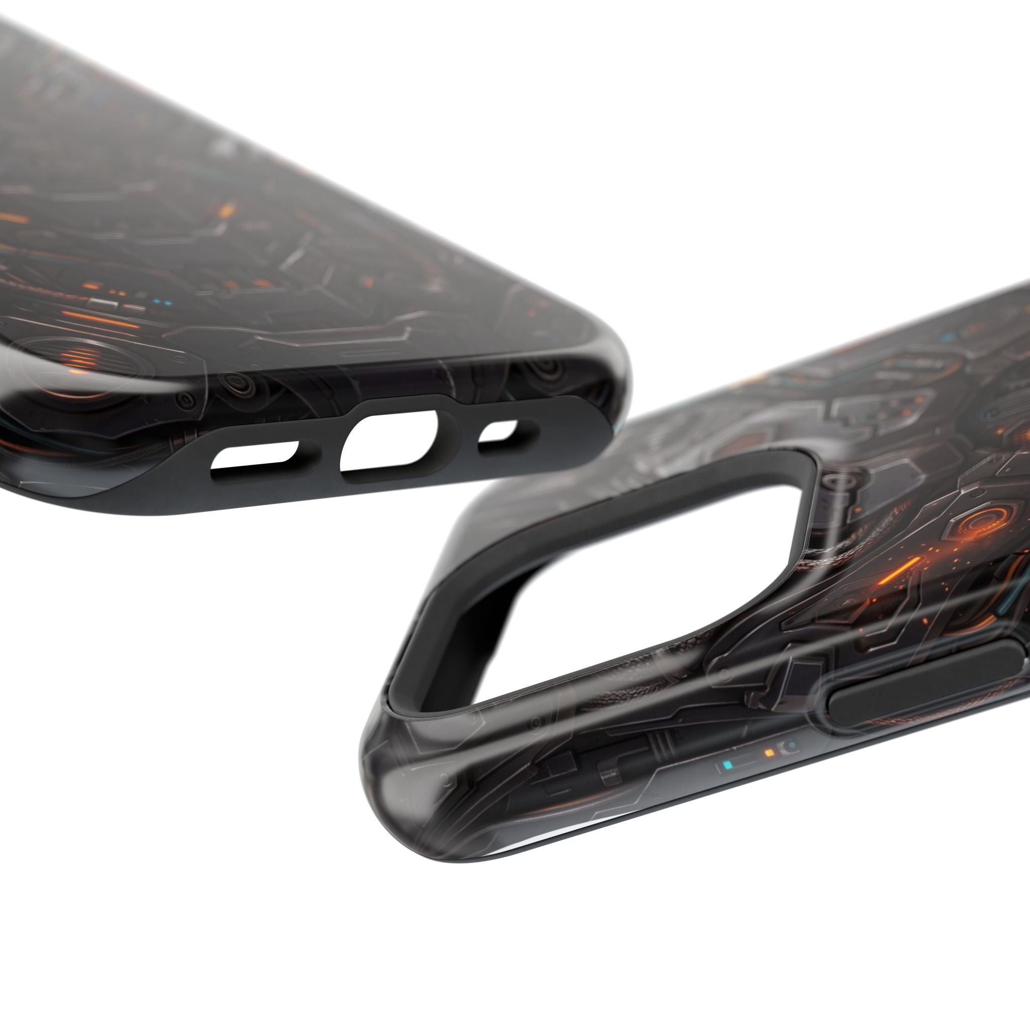 Mech Armor Phone Case — Industrial Circuit Wireless Charging Cover
