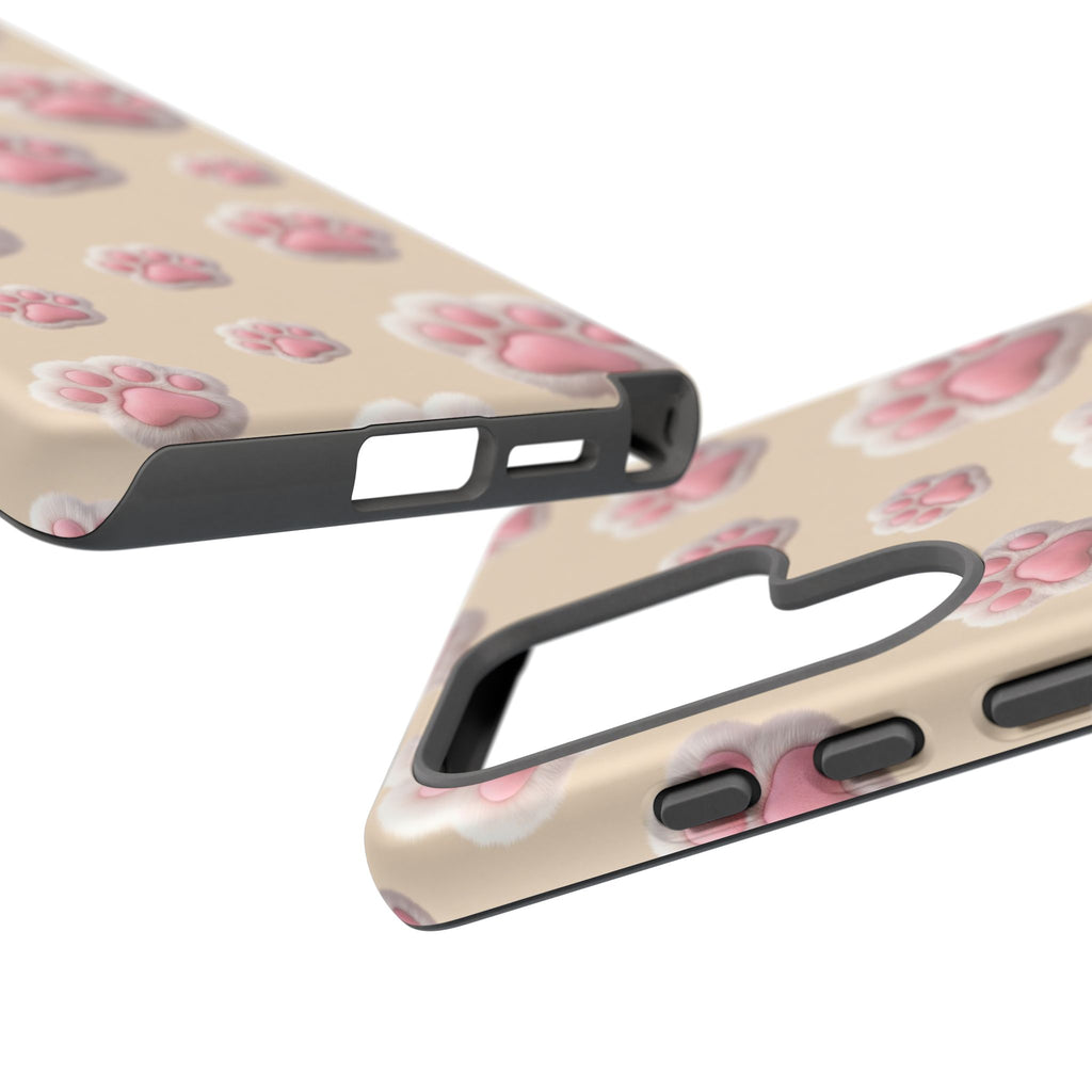 Golden Retriever Paw Print Phone Case | Cute Pink Paw Pattern for Dog Lovers | iPhone & Samsung