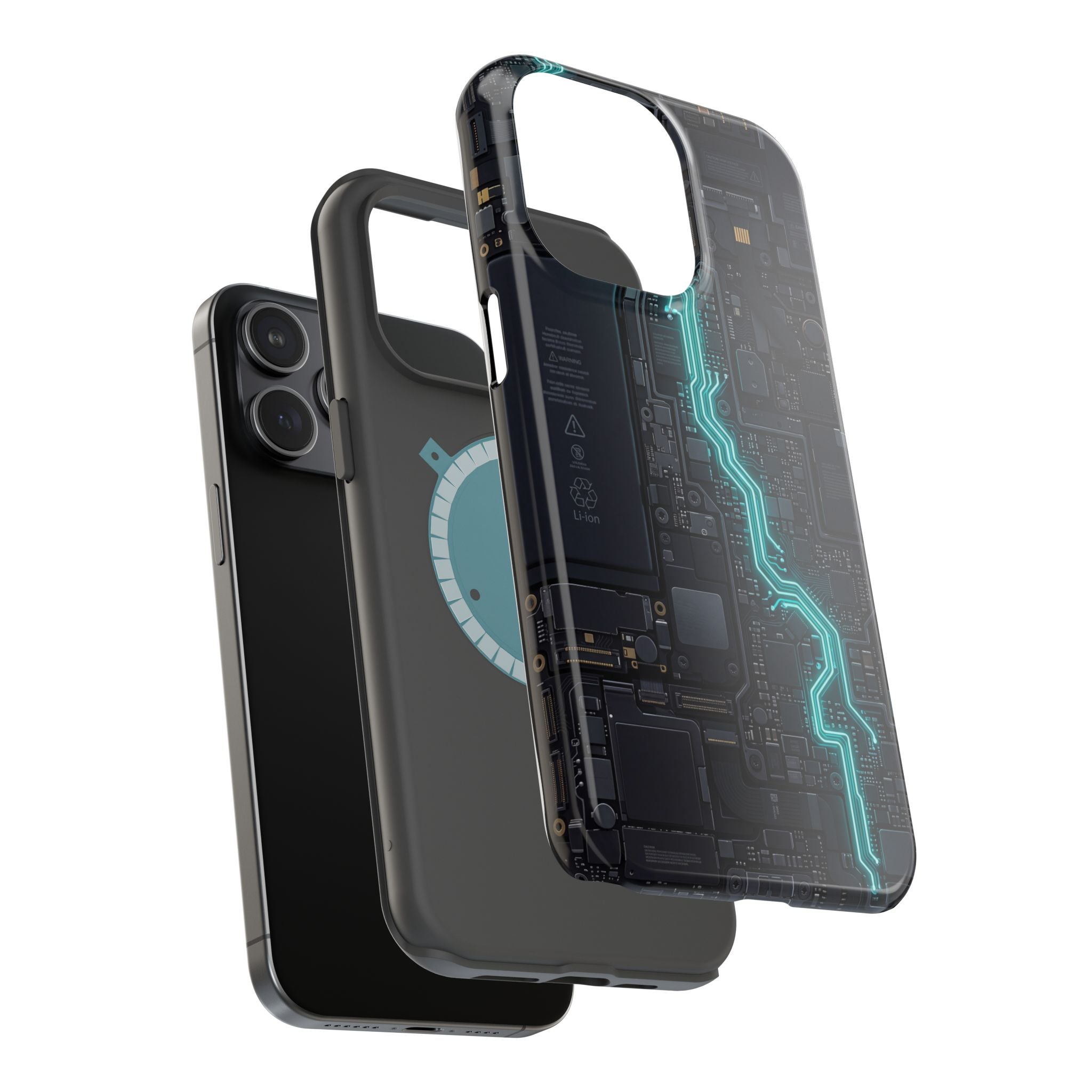 Cyan Bolt Electrician Phone Case — Electric Circuit Wireless Charging Cover