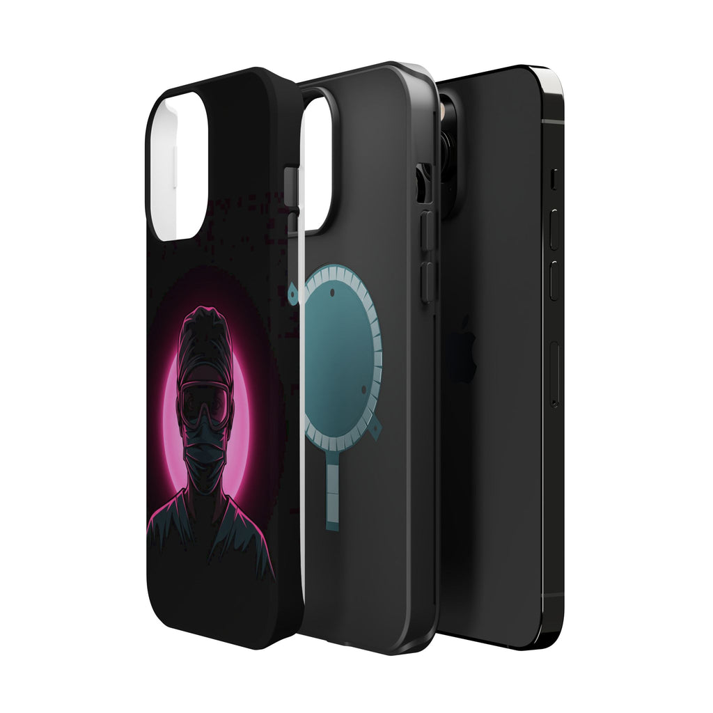 Nurse Portrait Phone Case — Navy Wireless Charging Cover