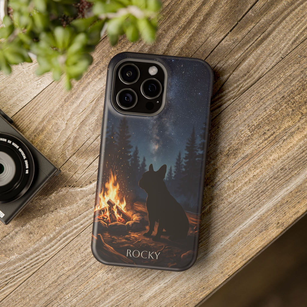 Personalized French Bulldog Campfire Phone Case — Wireless Charging Cover