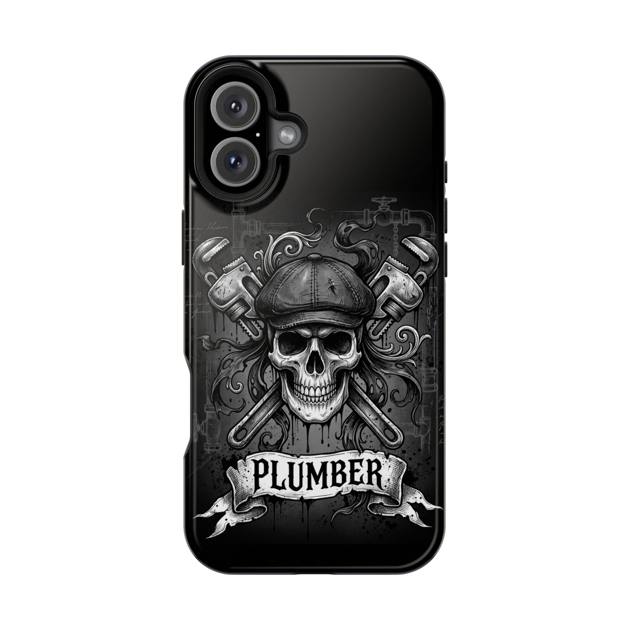 Skull & Wrenches Plumber Phone Case — Wireless Charging Cover