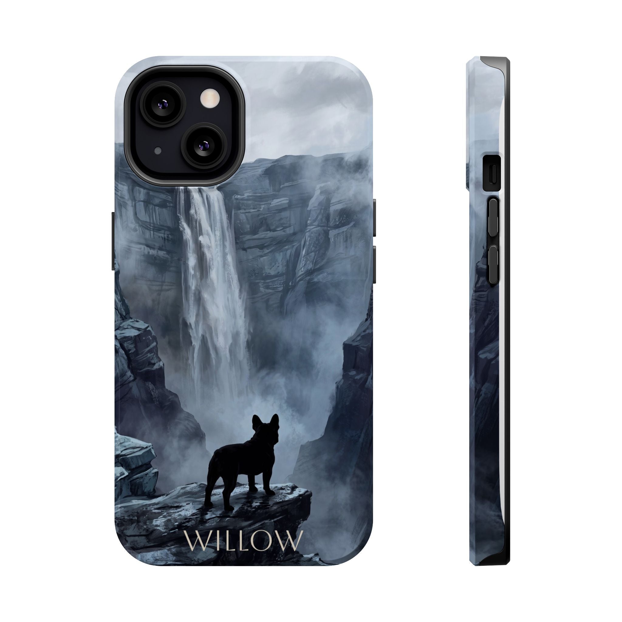 Personalized French Bulldog Misty Waterfall Phone Case — Wireless Charging Cover