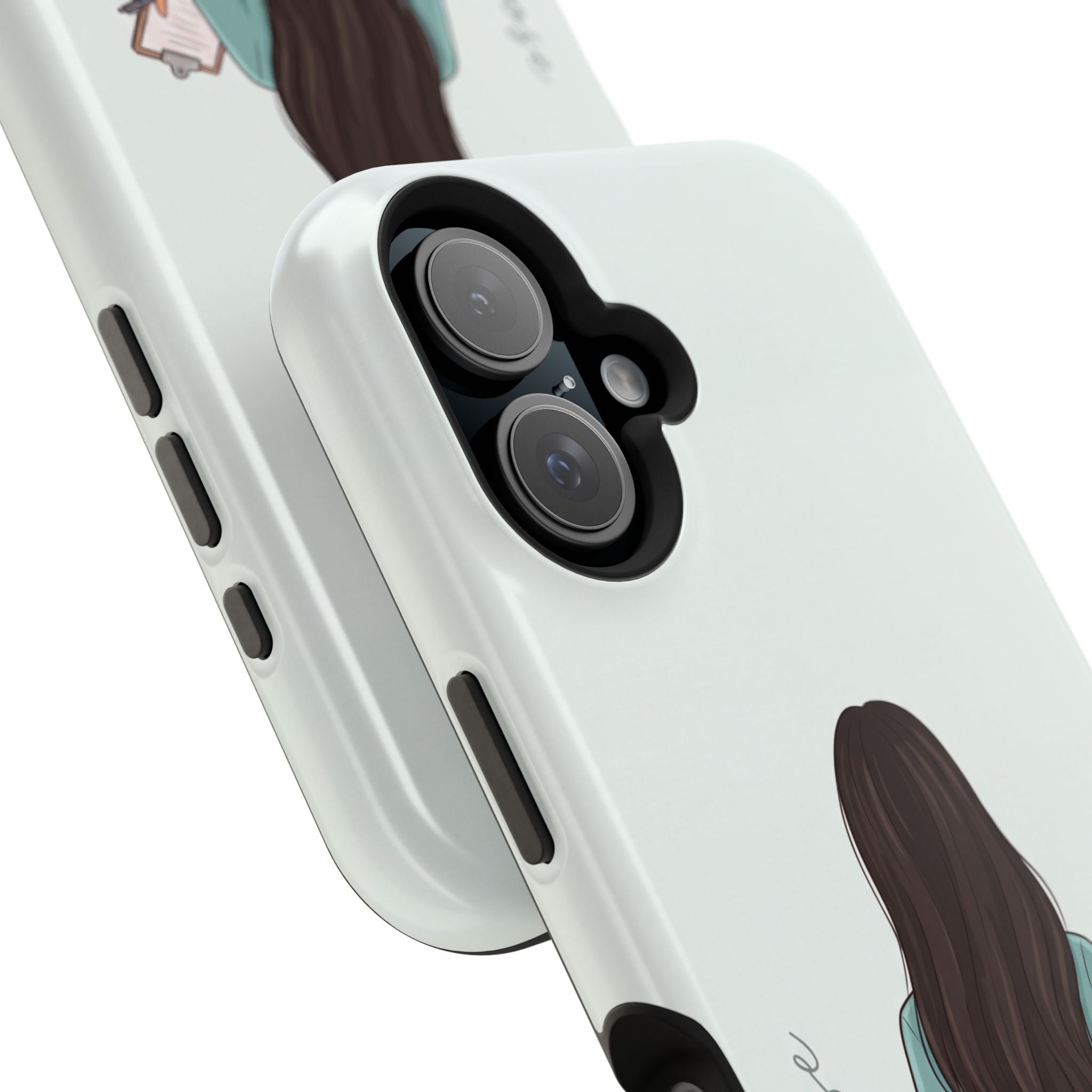 Nurse Illustration Phone Case — Impact-Resistant Wireless Charging Cover