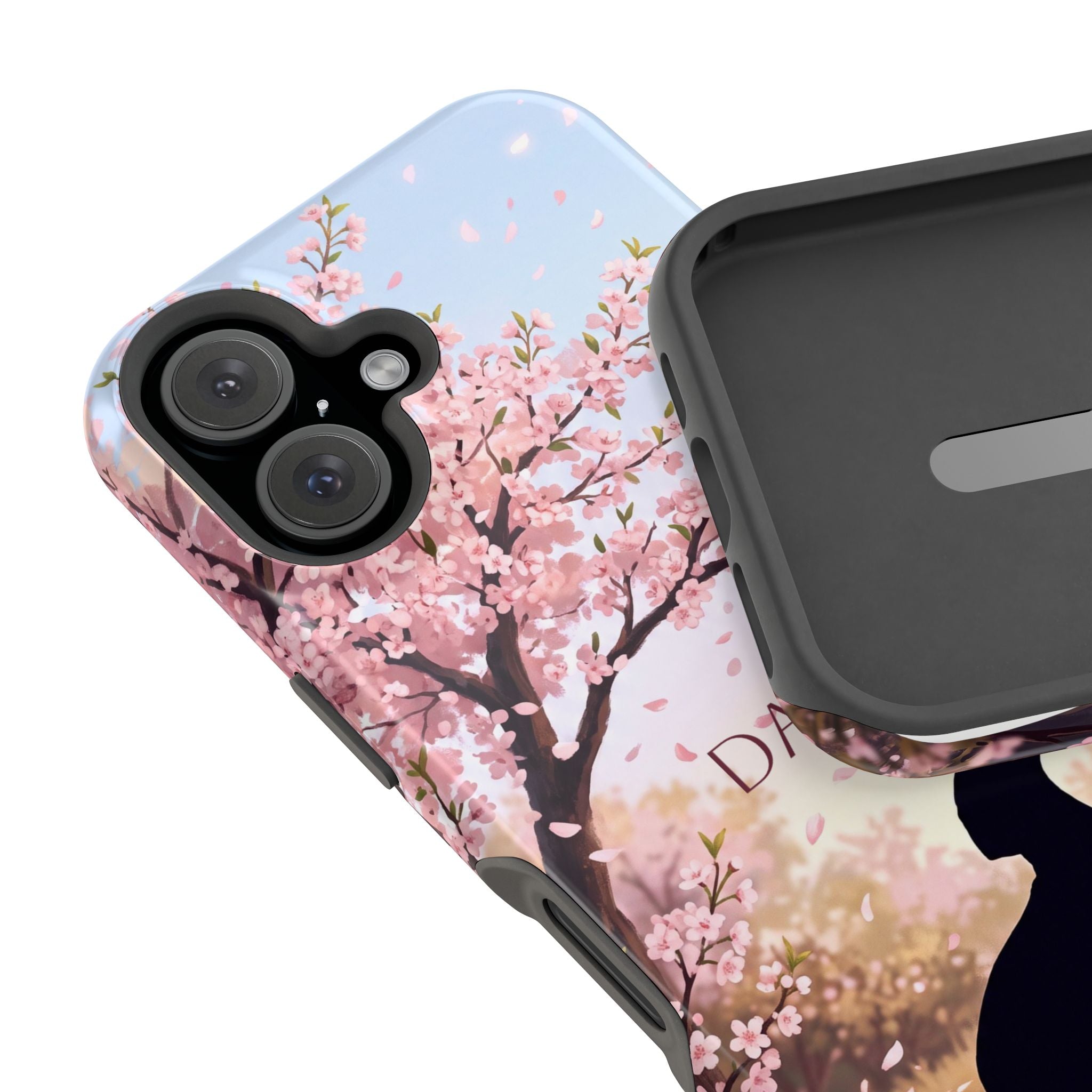 Personalized Dachshund Cherry Blossom Phone Case — Wireless Charging Cover