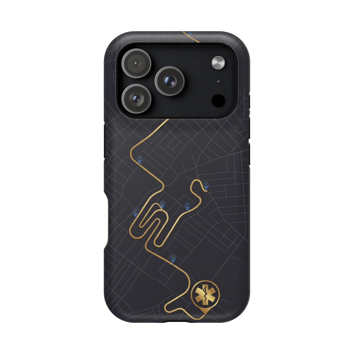 Paramedic/EMT Route Line Phone Case — Magnetic Wireless Charging Cover