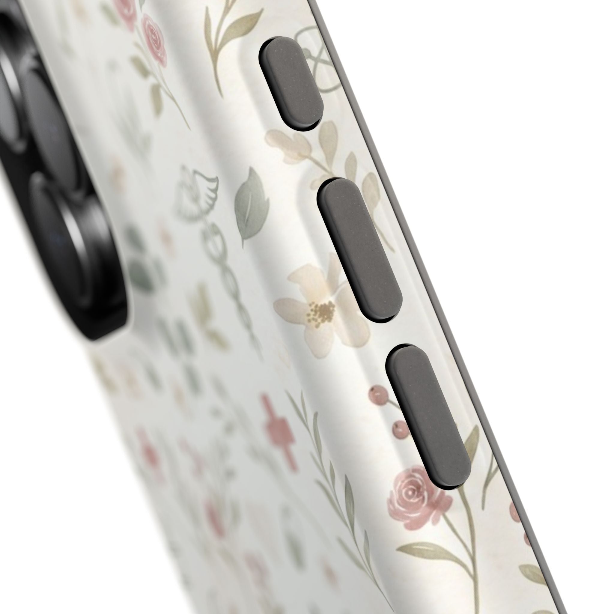 Floral Nurse Phone Case — Impact-Resistant Wireless Charging Cover