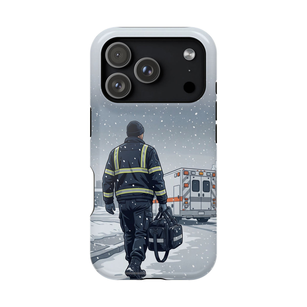 Bold Paramedic/EMT Portrait Phone Case — Magnetic Wireless Charging Cover