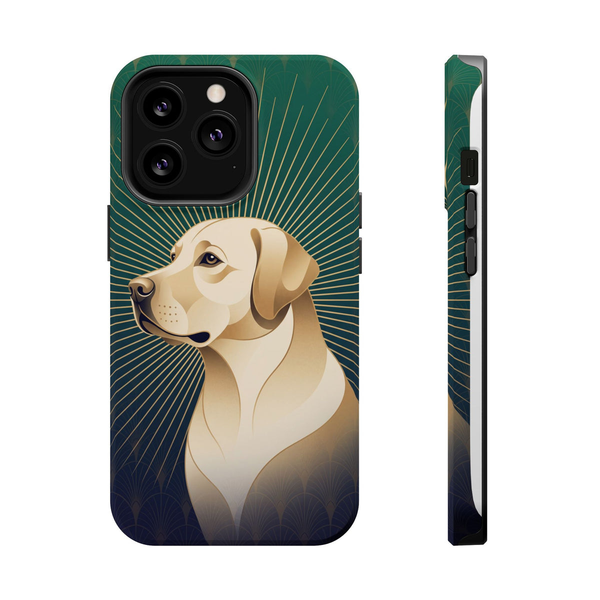 Art Deco Labrador Phone Case — Tough Magnetic Case with Wireless Charging