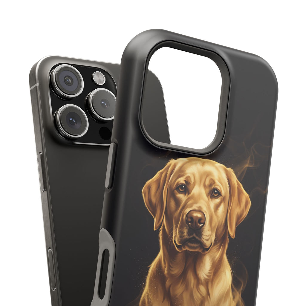 Personalized Gold Smoke Labrador Phone Case — Tough Magnetic Case with Wireless Charging
