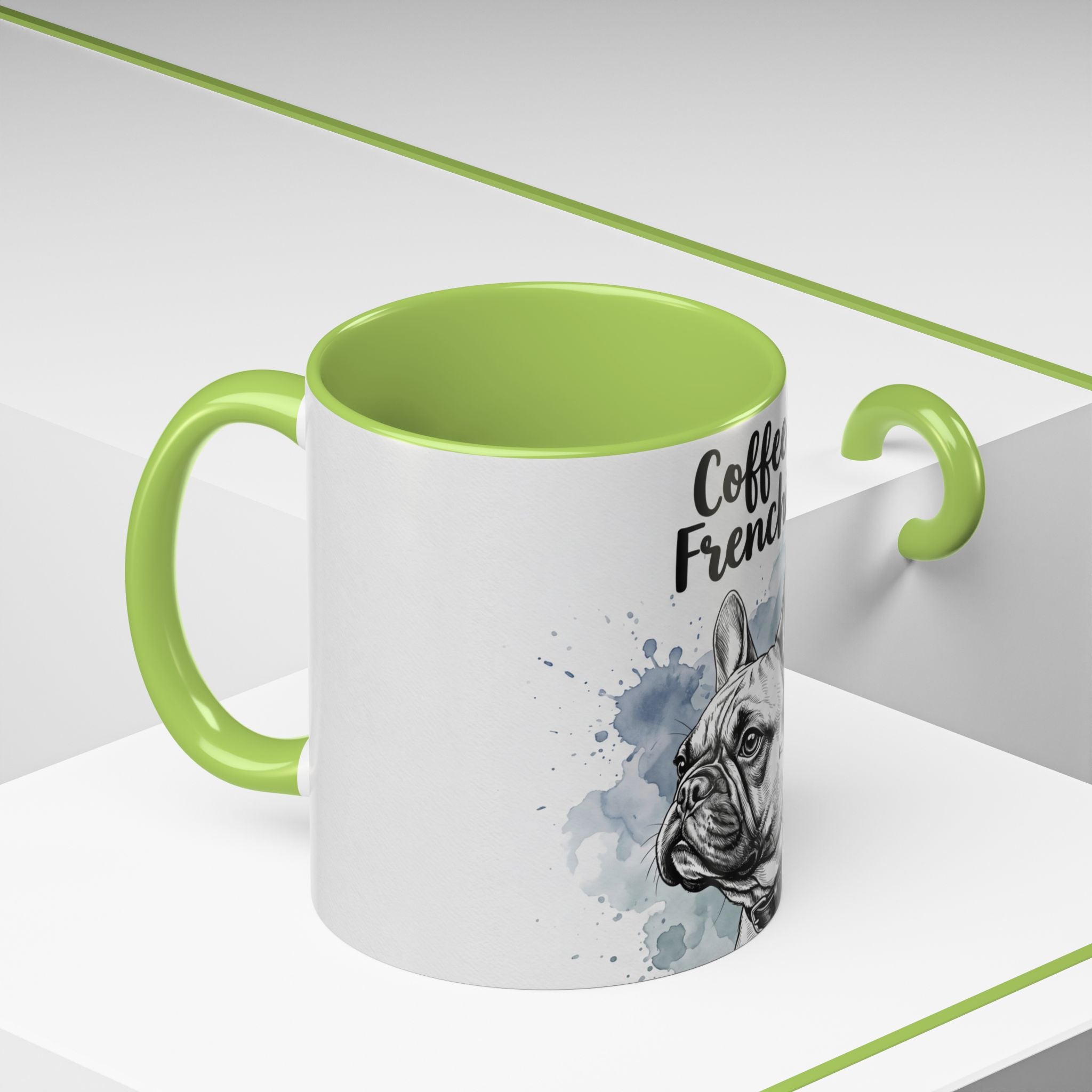 Coffee & Frenchies Mug | French Bulldog Lover Gift | Watercolor Dog Mug