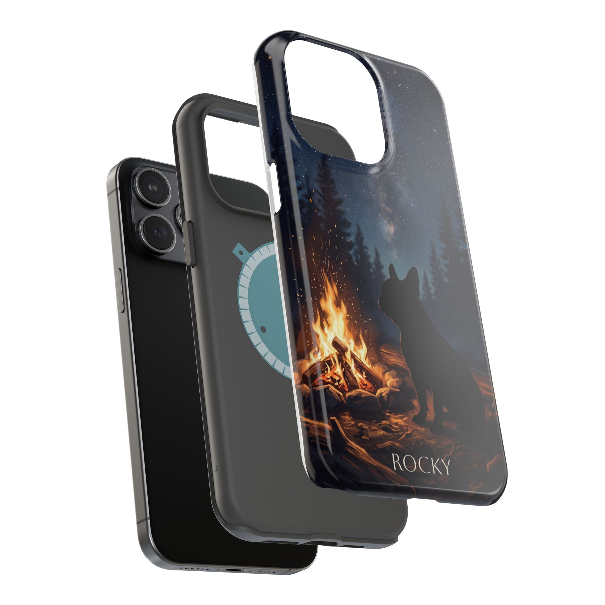 Personalized French Bulldog Campfire Phone Case — Wireless Charging Cover
