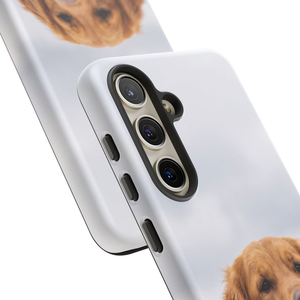 Golden Retriever Portrait Phone Case | Happy Dog Photo on Soft Sky Background | Samsung & iPhone