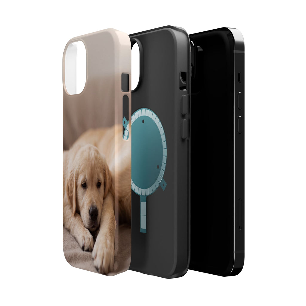 Golden Retriever Puppy Phone Case — Impact-Resistant Wireless Charging Cover